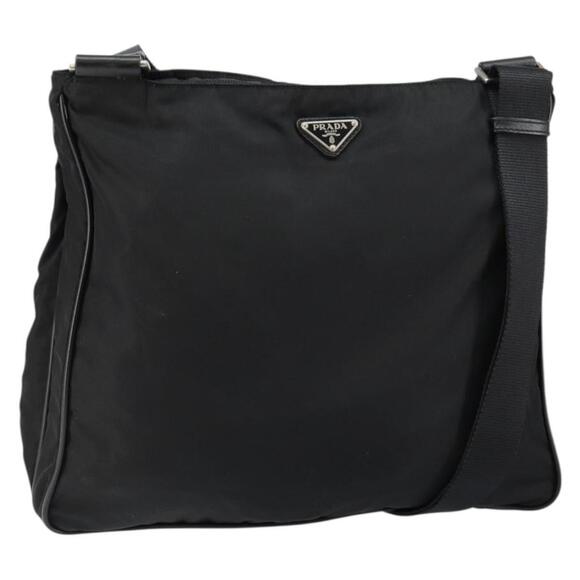 PRADA Shoulder Bag Nylon Black Auth am9329